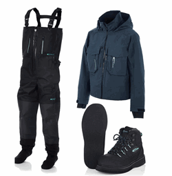 Waderssæt med jakke: A. Jensen Narvi II ZIP 5 lags & Impala vadesko m. filt + TYPHOON vadejakke